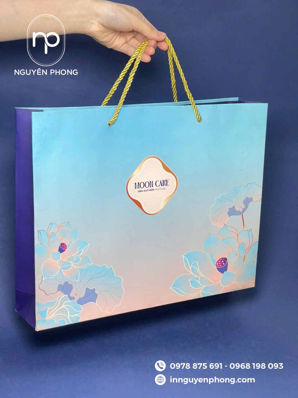 Mẫu in túi đựng bánh trung thu kích thước trung bình 